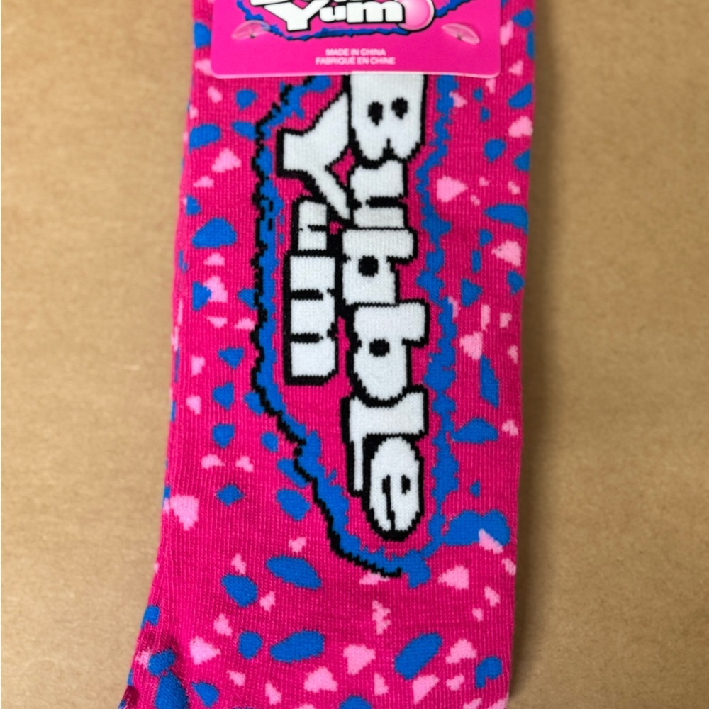 Pink and Blue Casual Crew Socks